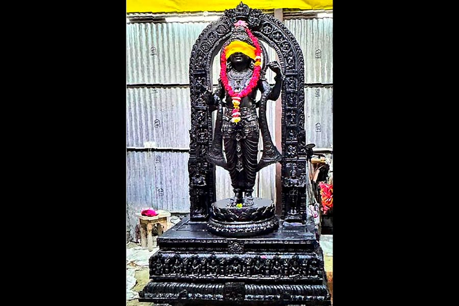 Ram Temple First Look Of Ram Lalla Idol Inside Ayodhya Temple