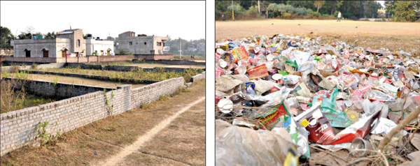 খেলার মাঠে গড়ে উঠছে ঘরবাড়ি