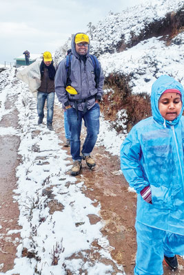 Journey of Kausal to Singalila pass at the height of 13,500 ft