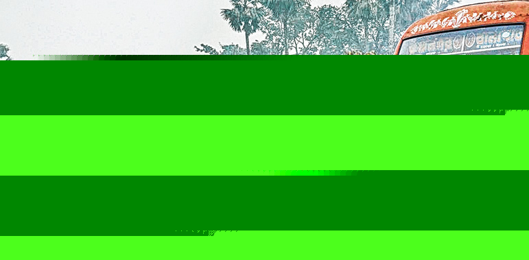 বাস যখন বেকায়দায়