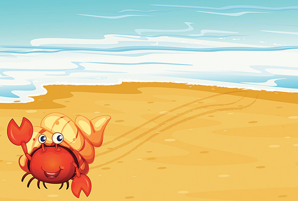 সমুদ্র ও লাল কাঁকড়া