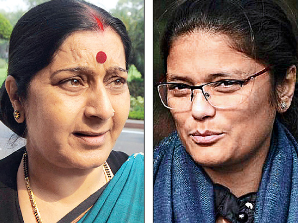 সুষমা স্বরাজ ও সুস্মিতা দেব