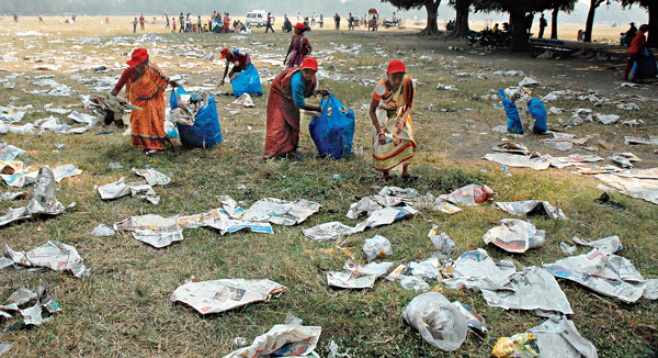 Brigade ground turns a Garbage after CPM meeting