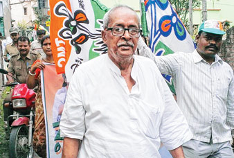 Outgoing chairman campaigns with police protection