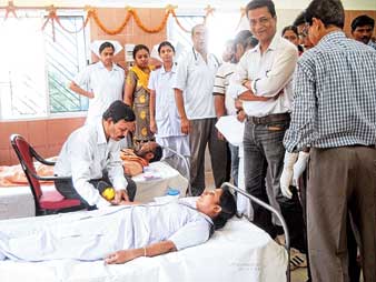 Blood donation camp held in Khatra hospital to supply for blood bank