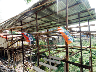 TMC forcibely occupied land to build their office near Ghatal bus stand 