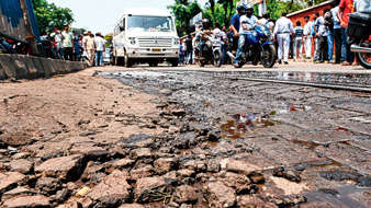 Twin road accident kill two in the city fumes people leads to protest