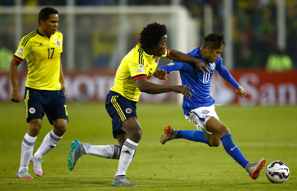 brazil gets shameful lost against columbia neymar gets red card