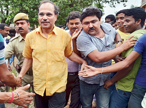 Congress leader Adhir Chowdhury at Hassan