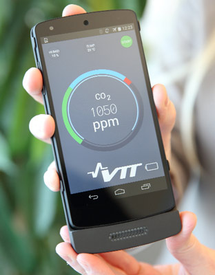 smartphone will measure quantity of gases in the air
