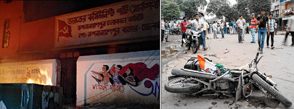 ধর্মঘটের আগেই সংঘর্ষ রূপনারায়ণপুরে