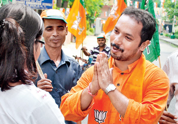 bjp campaigning against tmc terror before saltlake election