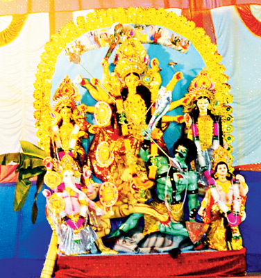 Authenticity still dwellers in Durga idol at Bhaskar pandita's puja