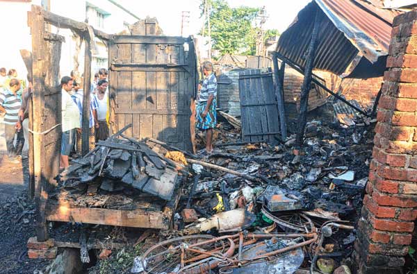 Fire engulfed shops along with 1 club house