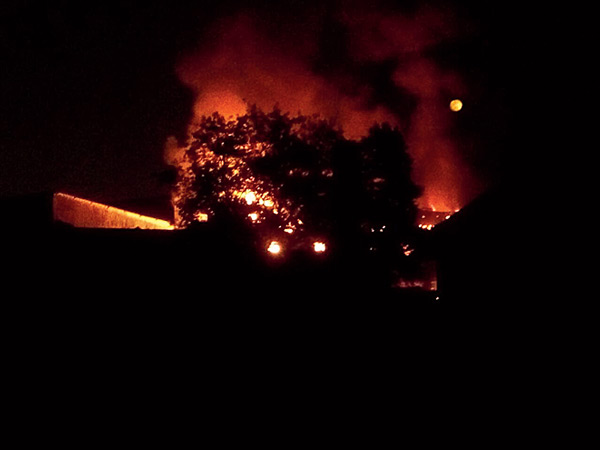 Fire in 2 closed factories