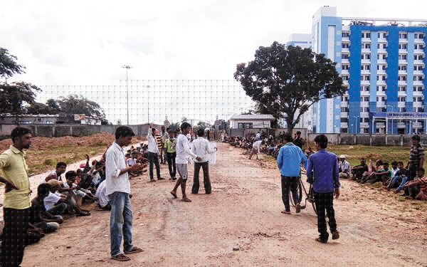Villagers agitated for no progress in work of hospital