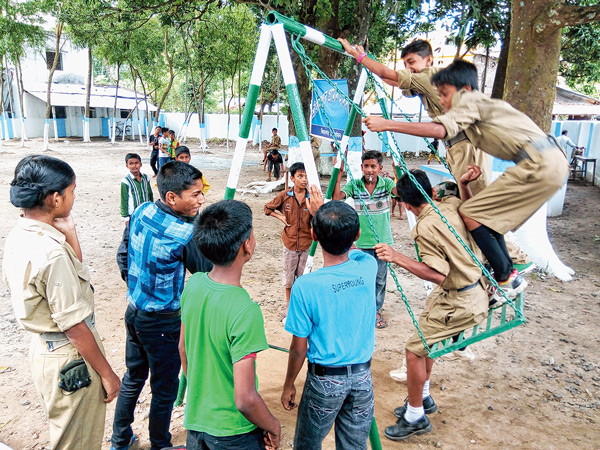 Minors takes the whole responsibility of Durga puja inpurbasthali vidyanagar