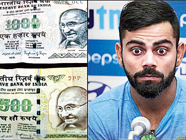 Kohli was caught and bowled by Narendra Modi’s demonetisation strike