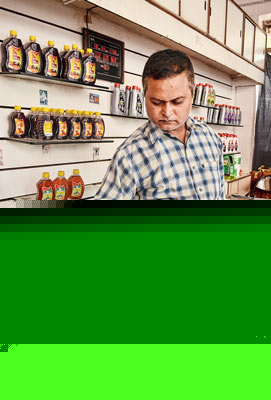 Card swipe machine used to purchase product 