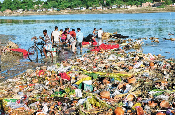 The leftover of immersion procession 