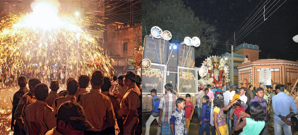 Illegal fireworks and lighted fireworks both went side by side in the days of diwali