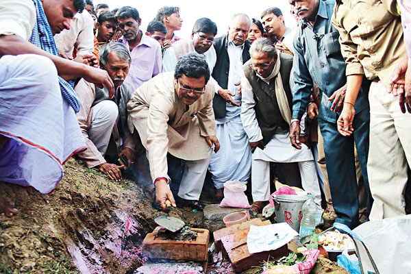 Foundation stone of a bridge is done in the Christmas day at Kotshila