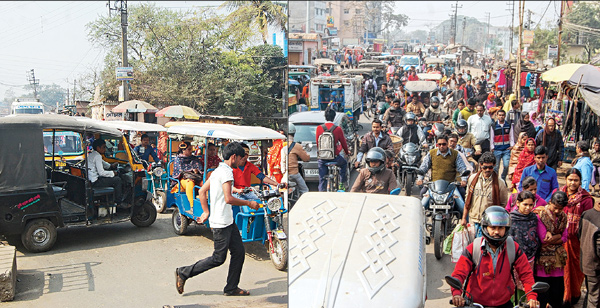 নিত্য যানজটে নাকাল রঘুনাথগঞ্জ, পুরসভা দায়ী করছে পুলিশকেই