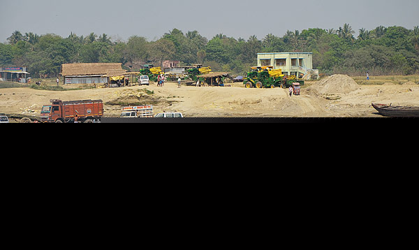 decrease in the water of bhagirati prevents movement of ferries