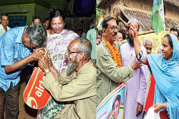 cpm, tmc candidates are visiting almost everywhere for election campaign