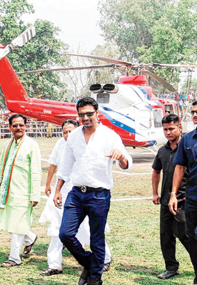 Dev's presence brought a full pack crowd in the rally