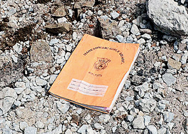 school copy recovered from the place of incidence