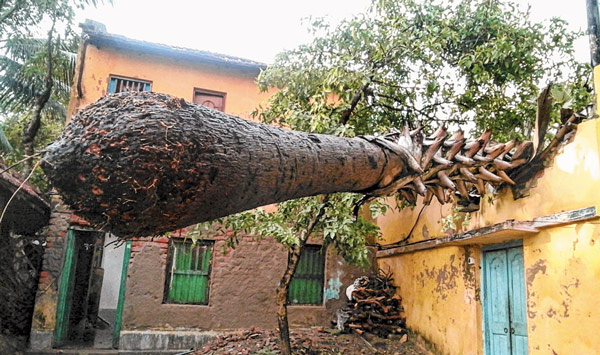 Mild storm messed village