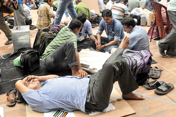 Horrendous scenario outside booth center