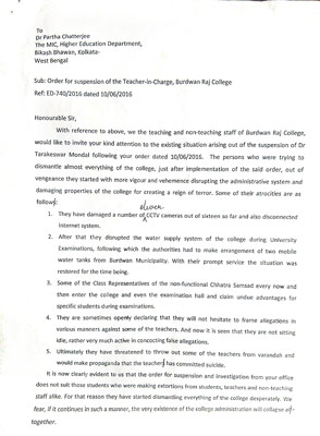 student hooliganism: teachers write letter to education minister