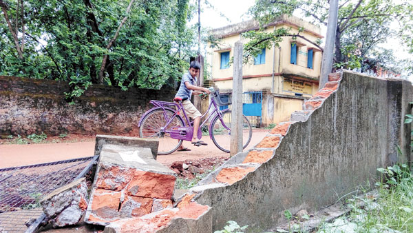 Wall broken due to Elephant Rampage  