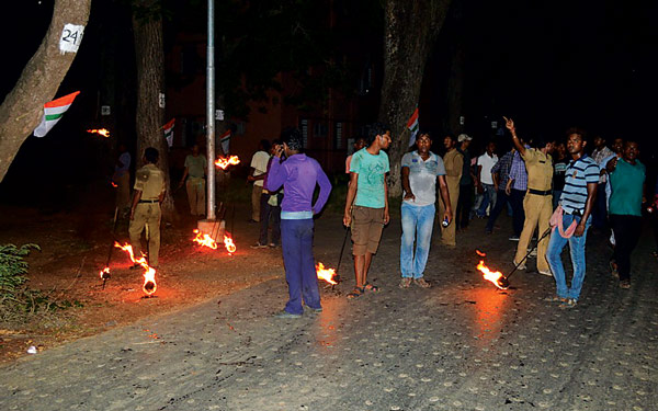 Elephant enters into  Burdwan University campus 