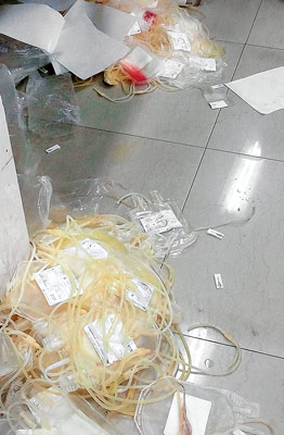 Two blood bank wasted many blood pouches