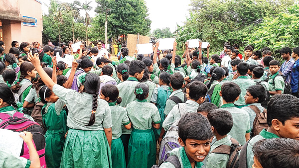Sand filled tractor ran over a student