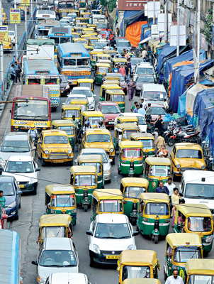 City traffic lose speed during after rush hour