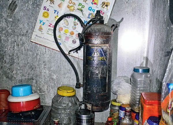 Expired fire extinguisher only reliability at Hospital 