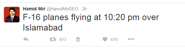 F-16 Fighters roar through Islamabad sky at midnight, ‘War like’ situation in Islamabad dgtl