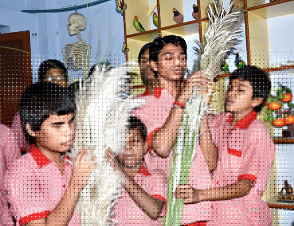 Blind students are too happy for upcoming Durgapuja