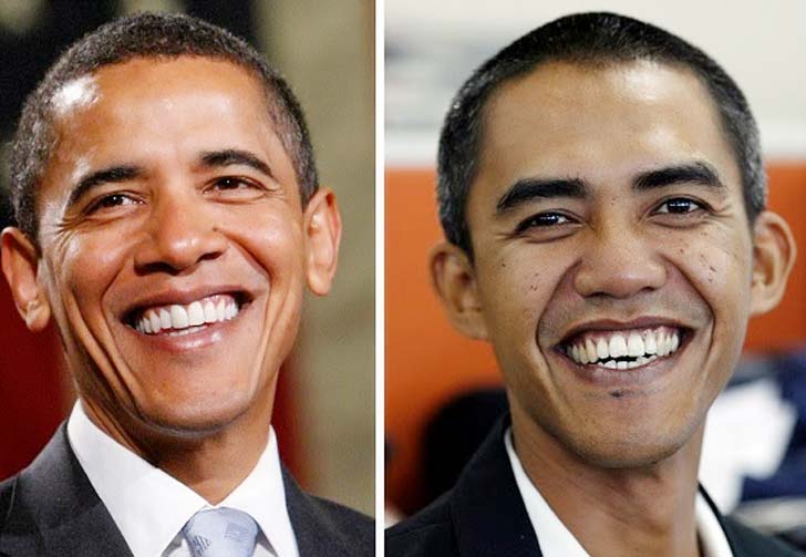 মার্কিন যুক্তরাষ্ট্রের ৪৪তম প্রেসিডেন্ট বারাক ওবামার মতো দেখতে এই ব্যক্তি ইন্দোনেশিয়ার বাসিন্দা।<br> ওবামার মতোই হাসি। সে রকমই চুলের ছাঁট।<br> নাক-চোখ-মুখও অবিকল ওবামার মতো।