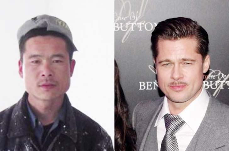 ব্র্যাড পিটকে দেখা গেল এশিয়াতে রঙের কাজ করতে!<br> না, ব্র্যাড এশিয়ার ঘুরতে গিয়েছেন এমন কোনও খবর নেই।<br> আসলে এশিয়ার এক রং মিস্ত্রিকে হুবহু দেখতে ব্র্যাডের মতো।