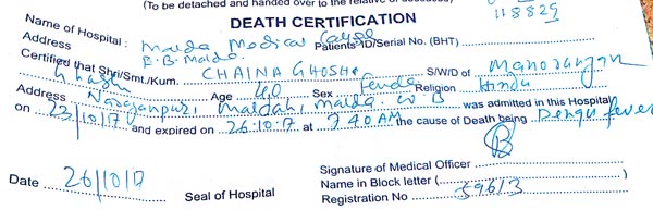 One woman dies in dengue