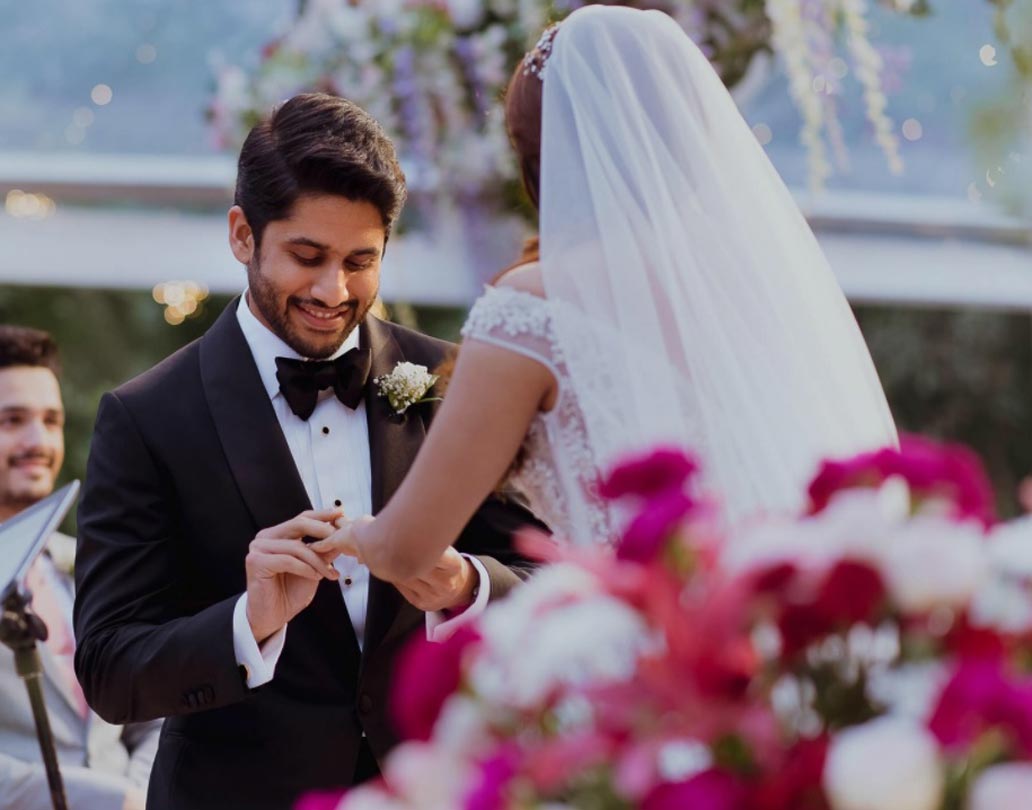 খ্রিস্টান রীতি মেনে আংটি বদল করলেন সামান্থা ও নাগা চৈতন্য।