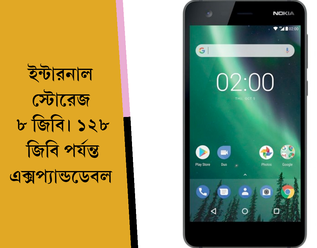 এই স্মার্টফোনে ইন্টারনাল স্টোরেজ রয়েছে ৮ জিবি। মাইক্রোএসডি কার্ডের সাহায্যে ১২৮ জিবি পর্যন্ত তা এক্সপ্যান্ড করা যাবে।