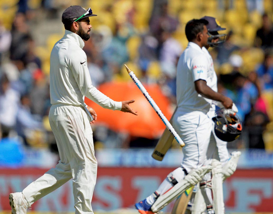 ভারত বনাম শ্রীলঙ্কা(২৪ নভেম্বর ২০১৭): ১০ বছর পর বিরাটের নেতৃত্বে ইনিংস এবং ২৩৯ রানে শ্রীলঙ্কাকে হারাল ভারত। ম্যাচের সেরা নির্বাচিত হয়েছেন ভারত অধিনায়ক বিরাট কোহালি।