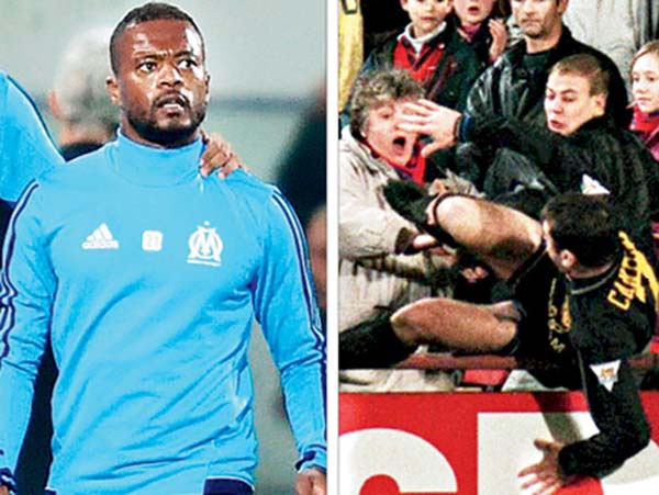 Patrice Evra lands in controversy after Eric Cantona kick