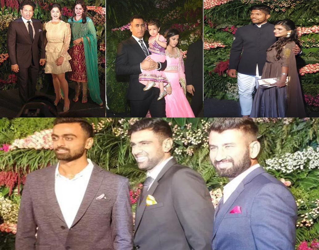 বলিউডের পাশাপাশি ক্রিকেট দুনিয়াও হাজির। সপরিবার হাজির ধোনি, সচিন। এসে পৌঁছেছেন উনাদকাট, অশ্বিন, পূজারা, উমেশ যাদব।